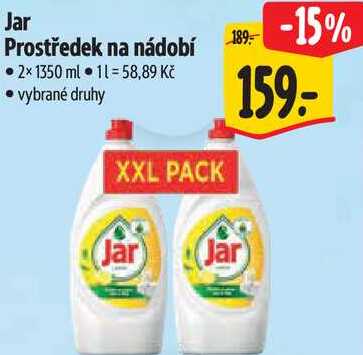 Jar Prostředek na nádobí, 2x1350 ml 