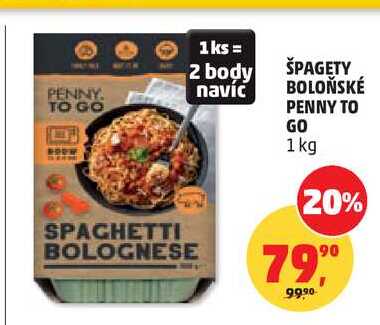 ŠPAGETY BOLOŇSKÉ PENNY TO GO, 1 kg 