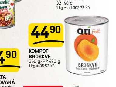 KOMPOT BROSKVE 850 g/PP 470 g 
