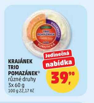 KRAJÁNEK TRIO TURISTIC POMAZÁNEK, 3x 60 g 