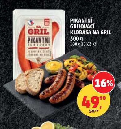 PIKANTNÍ GRILOVACÍ KLOBÁSA NA GRIL, 300 g