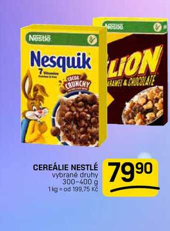 CEREÁLIE NESTLÉ vybrané druhy 300-400 g 