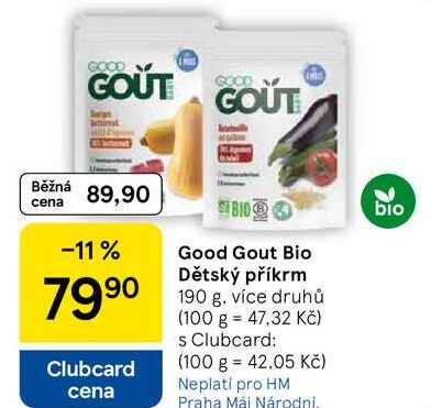 Good Gout Bio Dětský příkrm, 190 g