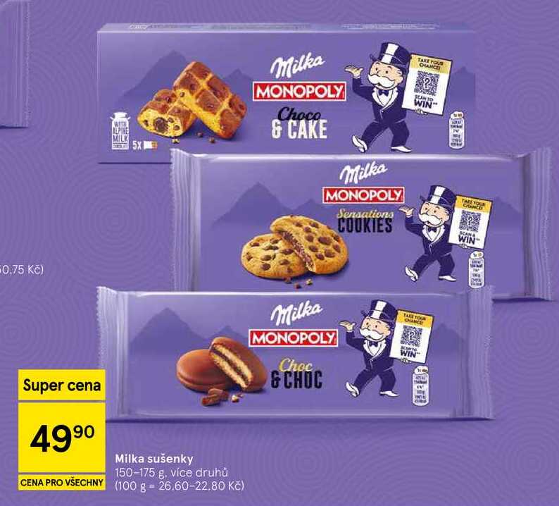 Milka sušenky, 150-175 g