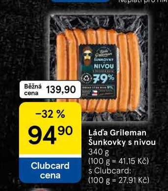 Láďa Grileman Šunkovky s nivou, 340 g  