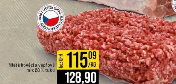 Mleté hovězí a vepřové mix 20% tuku 1l