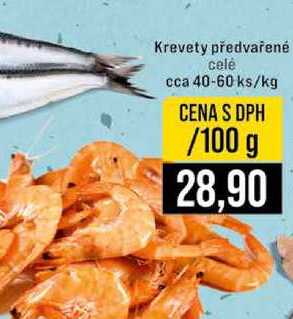 Krevety předvařené celé cca 40-60 ks 100g
