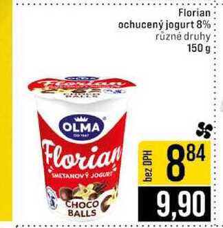 Florian ochucený jogurt 8% různé druhy 150 g 