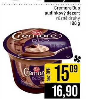 Cremore Duo pudinkový dezert různé druhy 190 g 