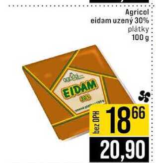 Agricol eidam uzený 30% plátky 100 g