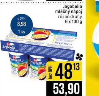Jogobella mléčný nápoj různé druhy 6 x 100 g 