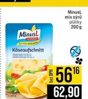 MinusL mix sýrů plátky 200 g 