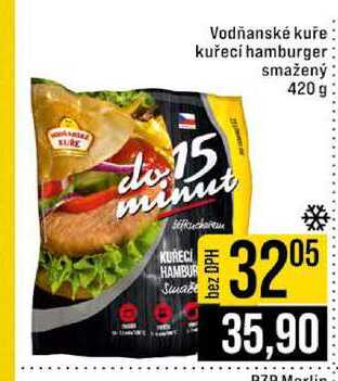 Vodňanské kuře kuřecí hamburger smažený 420 g 