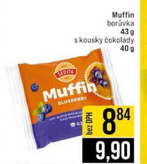 Muffin borůvka 43 g s kousky čokolády 40g 