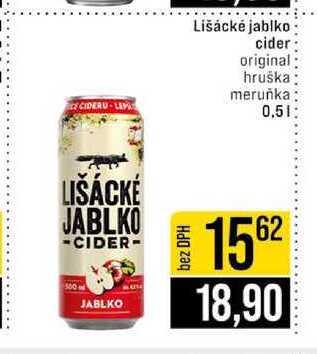 Lišácké jablko cider original hruška meruňka 0,5l