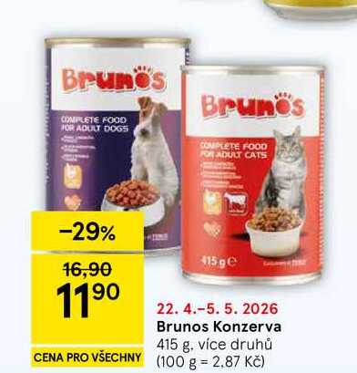 Brunos Konzerva, 415 g, více druhů  