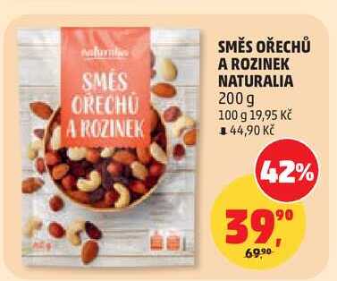 SMĚS OŘECHŮ A ROZINEK NATURALIA, 200 g