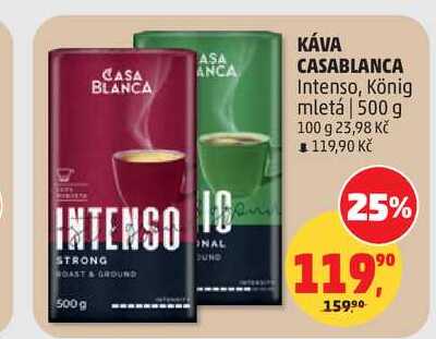 KÁVA CASABLANCA Intenso, König mletá, 500 g 