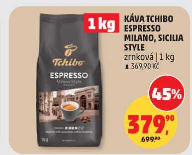 KÁVA TCHIBO ESPRESSO MILANO, SICILIA STYLE zrnková, 1 kg 