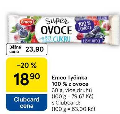 Emco Tyčinka 100% z ovoce, 30 g 