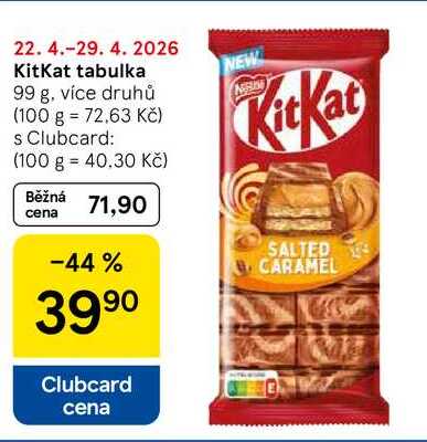 KitKat tabulka, 99 g, více druhů 