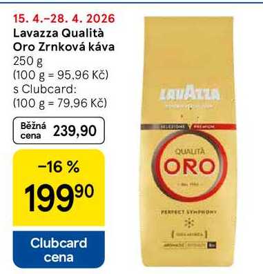 Lavazza Qualità Oro Zrnková káva, 250 g 