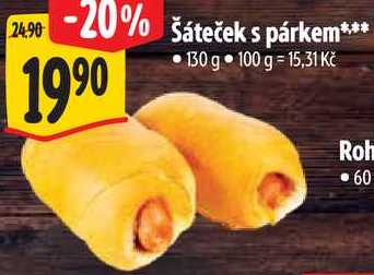Šáteček s párkem, 130 g 