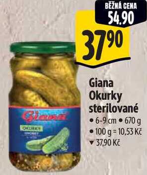 Giana Okurky sterilované, 670 g 