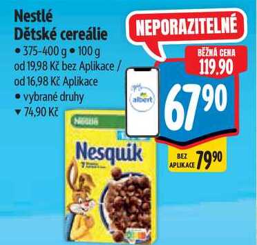 Nestlé Dětské cereálie, 375-400 g 