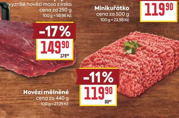 Hovězí mělněné cena za 440 g