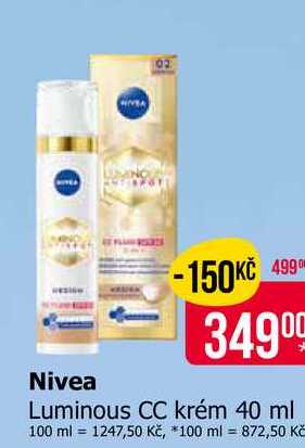 Nivea Luminous CC krém 40 ml