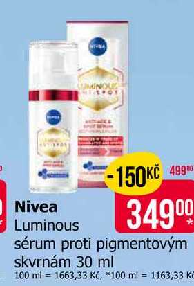 Nivea Luminous sérum proti pigmentovým skvrnám 30 ml 