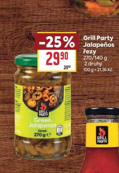 Grill Party Jalapeños řezy 270/140 g