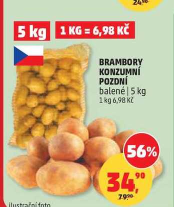 BRAMBORY KONZUMNÍ POZDNÍ, 5 kg