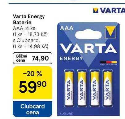Varta Energy Baterie AAA, 4 ks 
