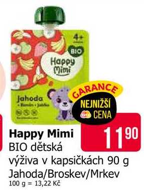 Happy Mimi BIO dětská výživa v kapsičkách 90 g 