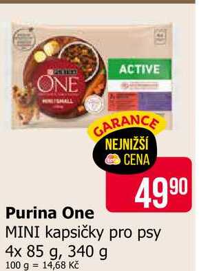 Purina One MINI kapsičky pro psy 4x 85 g, 340 g 