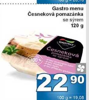 Gastro menu Česneková pomazánka se sýrem 120 g