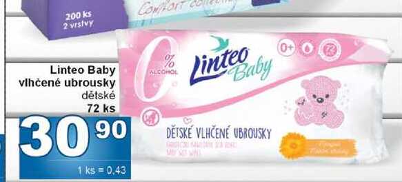 Linteo Baby vlhčené ubrousky dětské 72 ks 