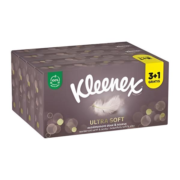 Kleenex Ultra Box kapesníky 3vrstvé, balení 3+1