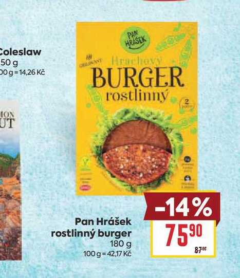 Pan Hrášek rostlinný burger 180 g 