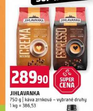 Jihlavanka Espresso Zrnková káva 750g