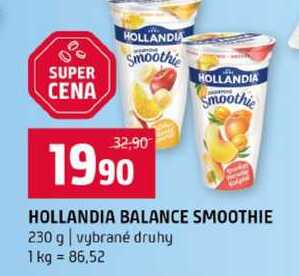 HOLLANDIA BALANCE SMOOTHIE 230 g vybrané druhy v akci