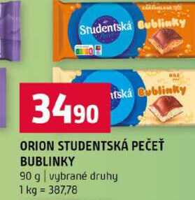 ORION STUDENTSKÁ PEČEŤ BUBLINKY 90 g vybrané druhy 