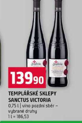 TEMPLÁŘSKÉ SKLEPY SANCTUS VICTORIA 0,75l vino pozdní sběr vybrané druhy 