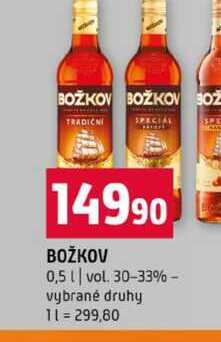 BOŽKOV 0,5l vol. 30-33% vybrané druhy