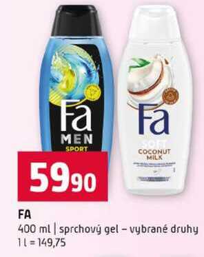 FA 400 ml sprchový gel vybrané druhy 