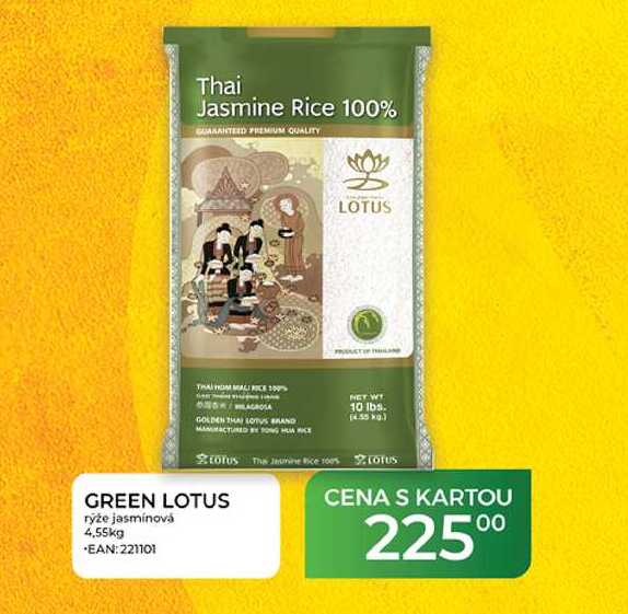 LOTUS GREEN LOTUS rýže jasmínová 4,55kg 