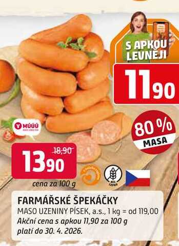 FARMÁŘSKÉ ŠPEKÁČKY 100 g 
