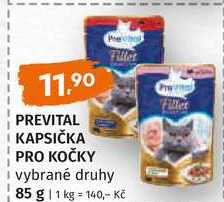 PREVITAL KAPSIČKA PRO KOČKY vybrané druhy 85 g